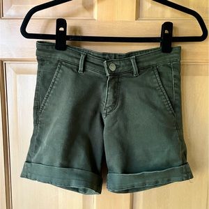 forest green dish (now Du/er) performance denim shorts - 25/S . note: not denim!